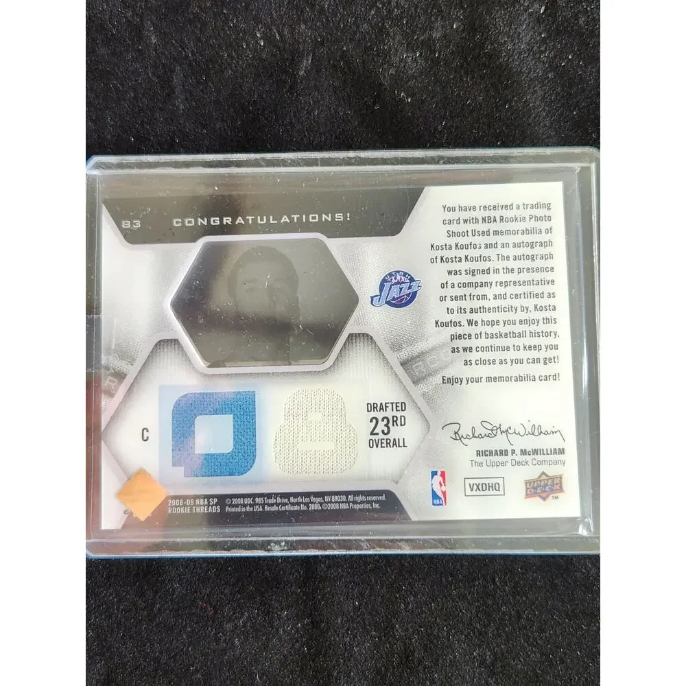 Kosta Koufos 2008-09 SP Signature Threads RC Auto Dual Patch /599 Jazz